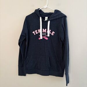 Fundy Women’s Large Slim Fit Hoodie Blue Pink Ten Mile Lake MN Summer